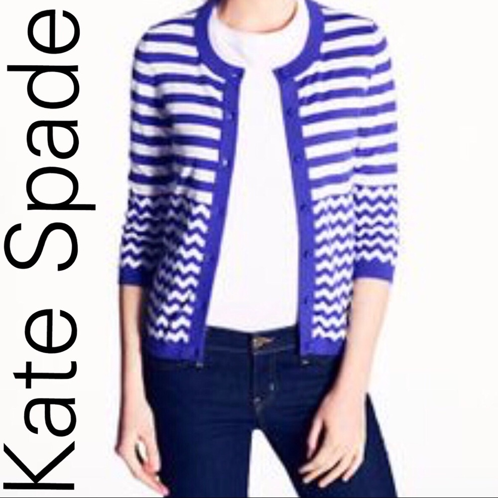 Kate Spade Shirley Purple/White Cardigan-XS in EUC